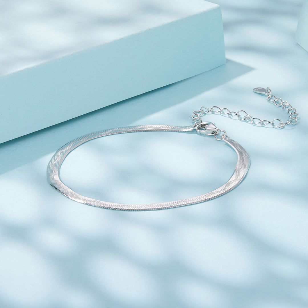 925 Sterling Silver Plated White Gold Bracelet for Unisex