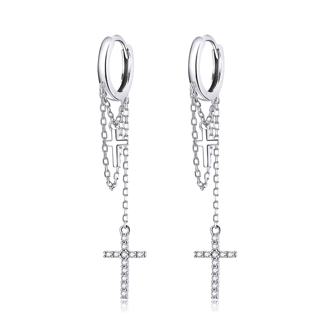 S925 Sterling Silver Plated Platinum Pavé Setting CZ Earrings for Women