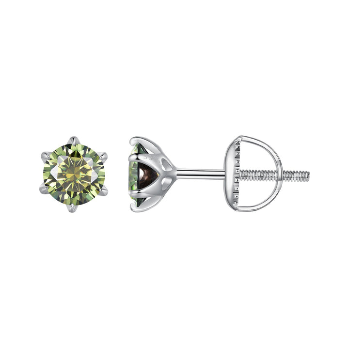 925 Sterling Silver Moissanite 1.00 Carat Earrings Size 7.0mm for Women