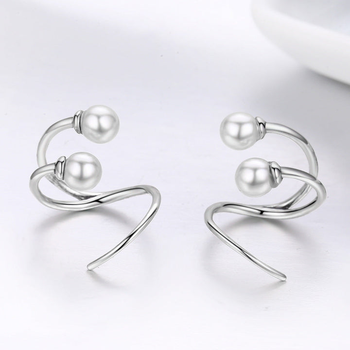 925 Sterling Silver Oxidized Earrings with Shell Pearl for Women