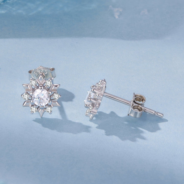 925 Sterling Silver White Gold Plated 0.7cm Pavé Set CZ Earrings for Women