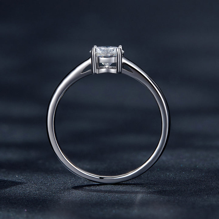 925 Sterling Silver Moissanite Ring 0.6 Carat Size 6 for Women