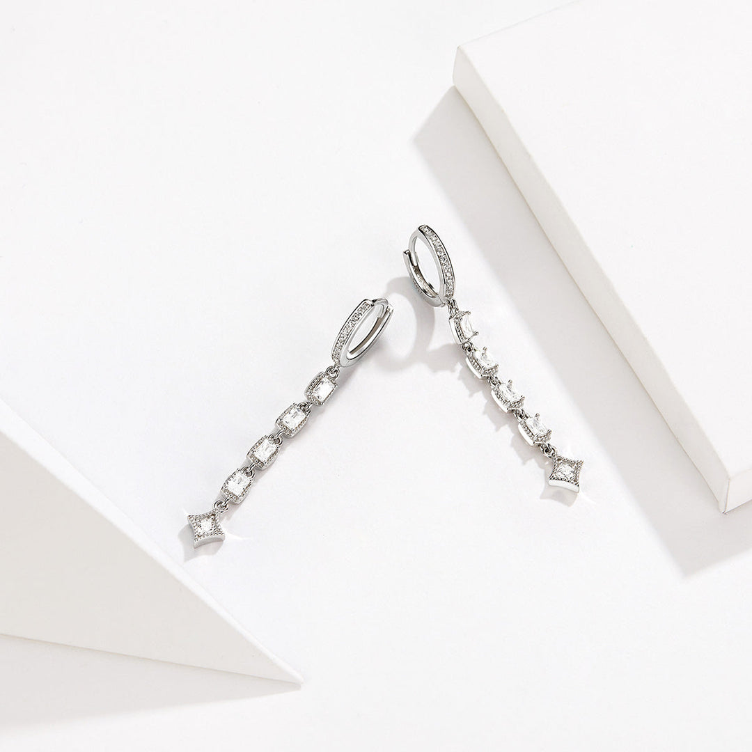925 Sterling Silver Earrings with Pavé Set CZ
