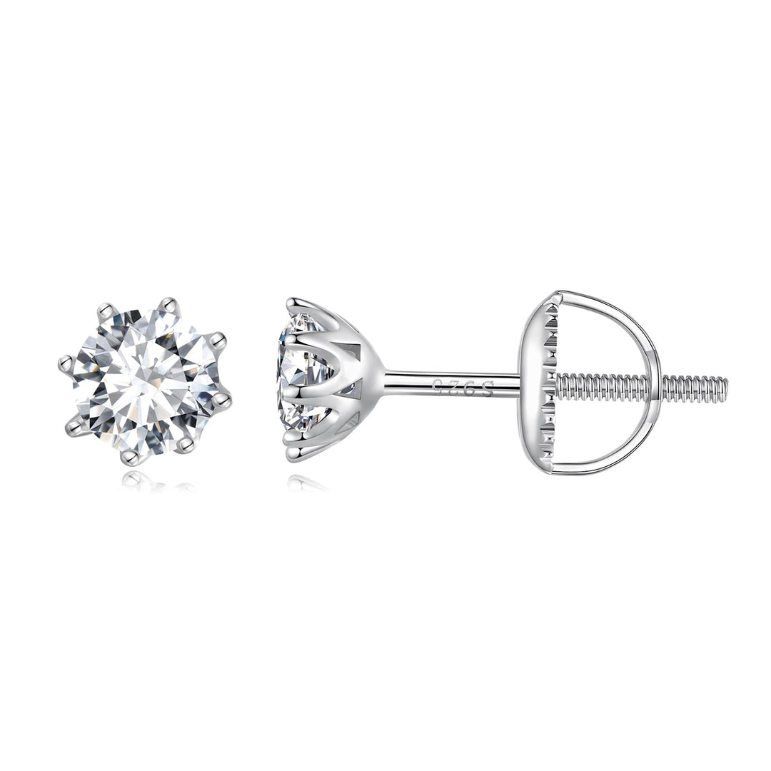 S925 Silver 0.5 Carat Moissanite Earrings 6.0mm for Women