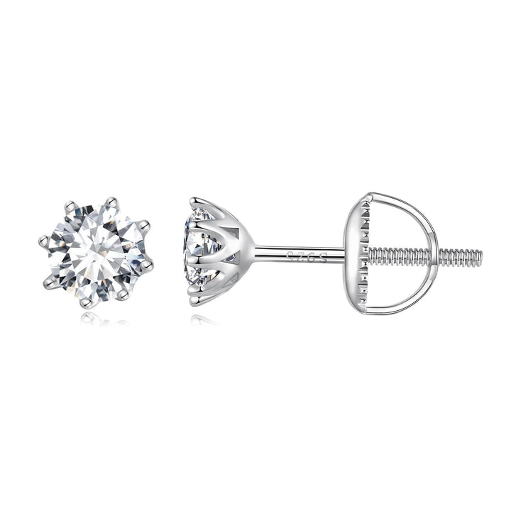 S925 Silver 0.5 Carat Moissanite Earrings 6.0mm for Women