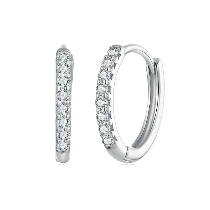 S925 Sterling Silver 2.0mm Moissanite Earrings for Women