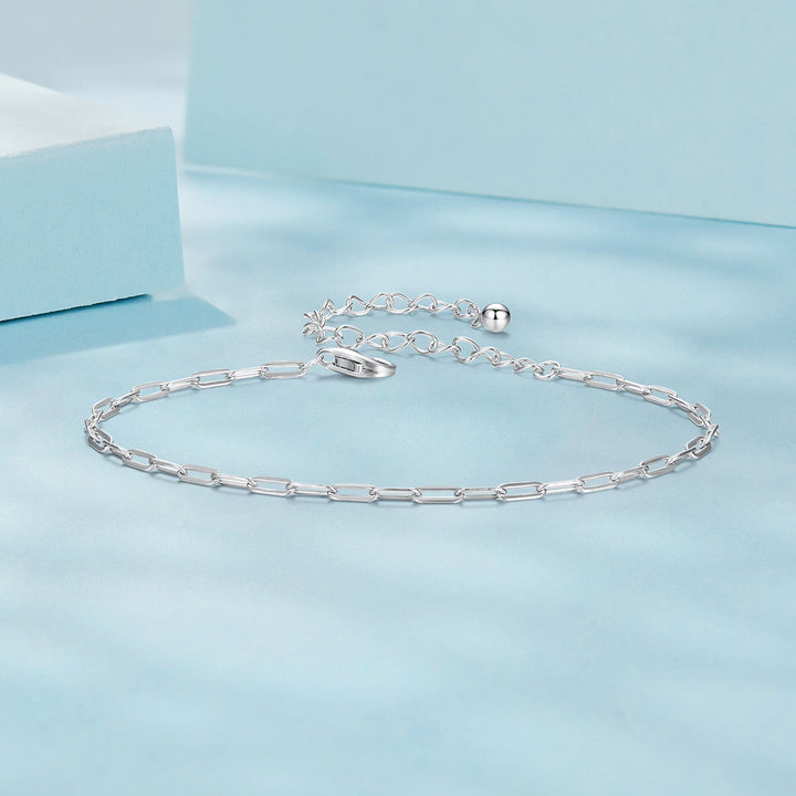 925 Sterling Silver Plated White Gold Adjustable Bracelet for Women