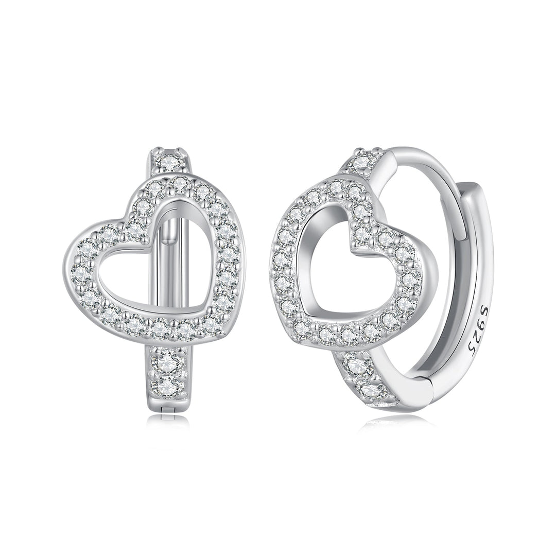 925 Sterling Silver Blue Pavé Setting CZ Earrings 12x8mm for Women
