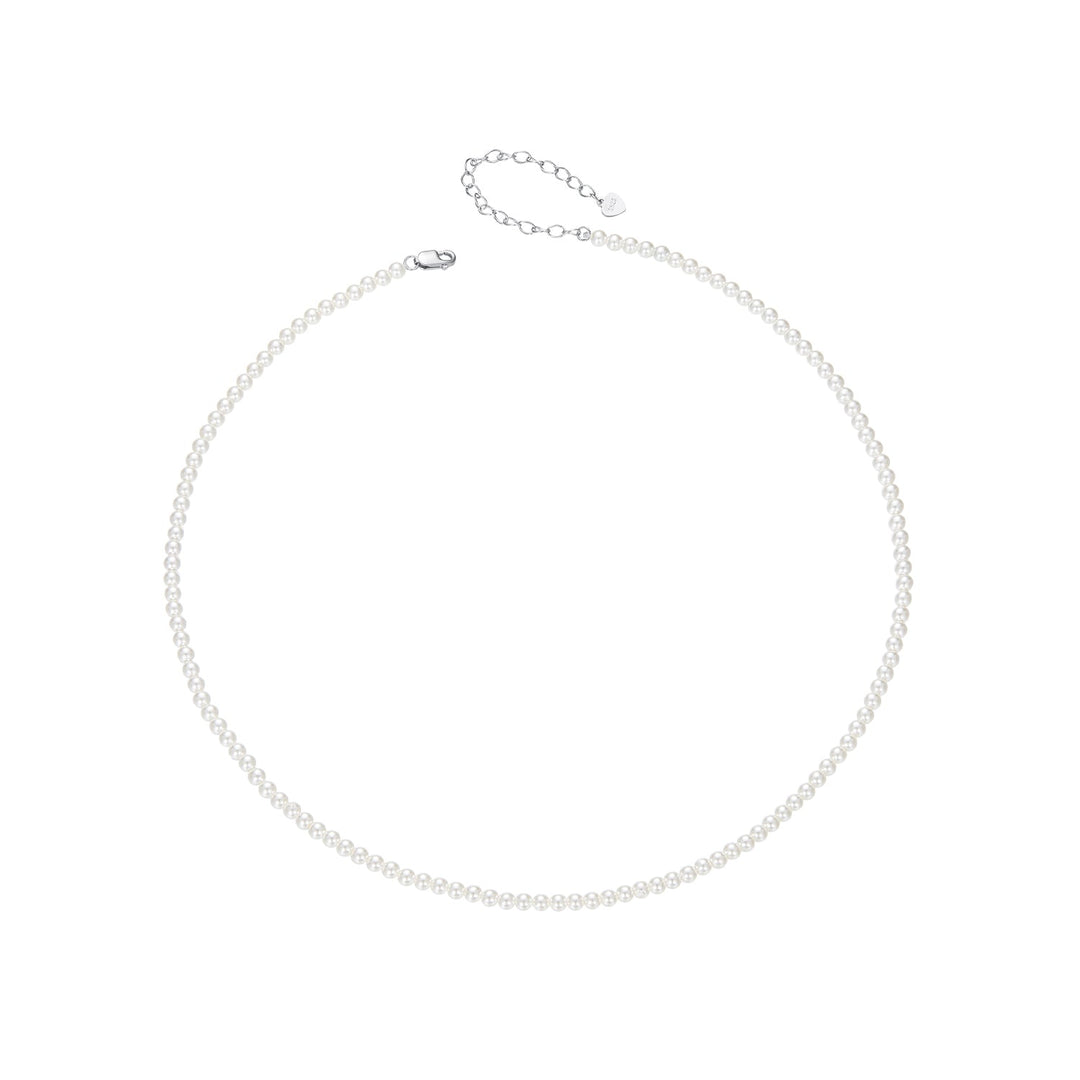 925 Sterling Silver White Gold Plated Necklace with Quality Shell Pearl for Women