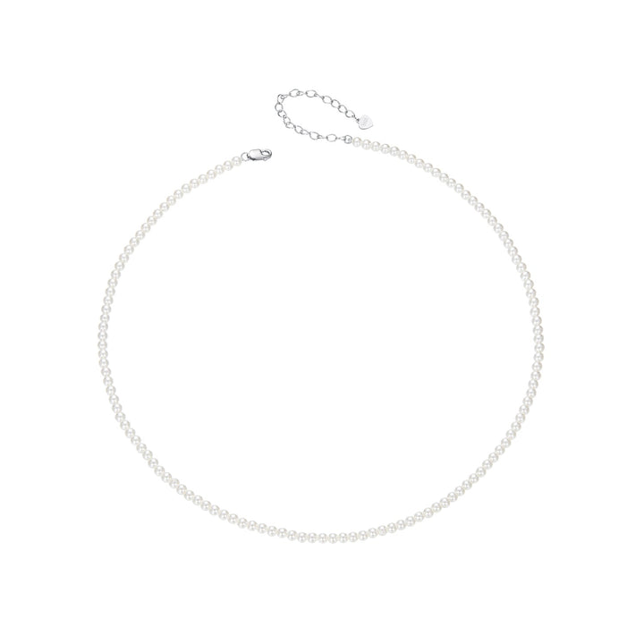 925 Sterling Silver White Gold Plated Necklace with Quality Shell Pearl for Women