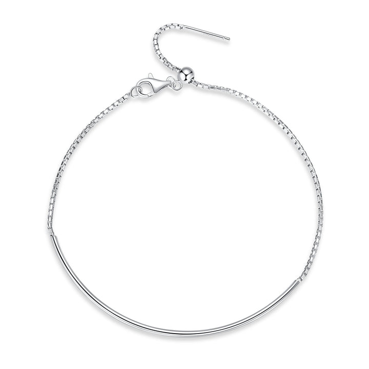925 Sterling Silver Adjustable Platinum-Plated Bracelet for Women