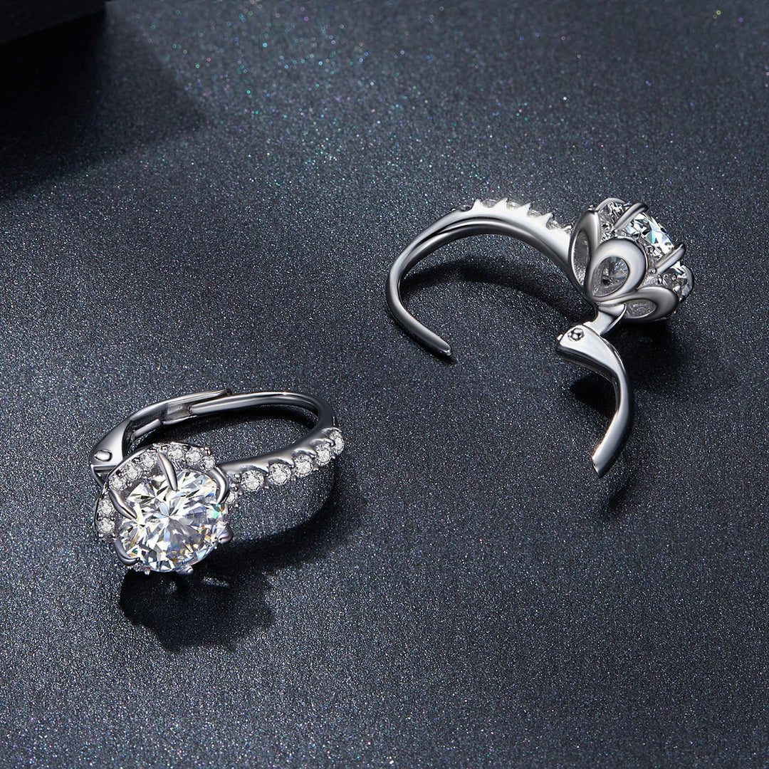 925 Sterling Silver Moissanite 6.5 Carat Earrings for Women