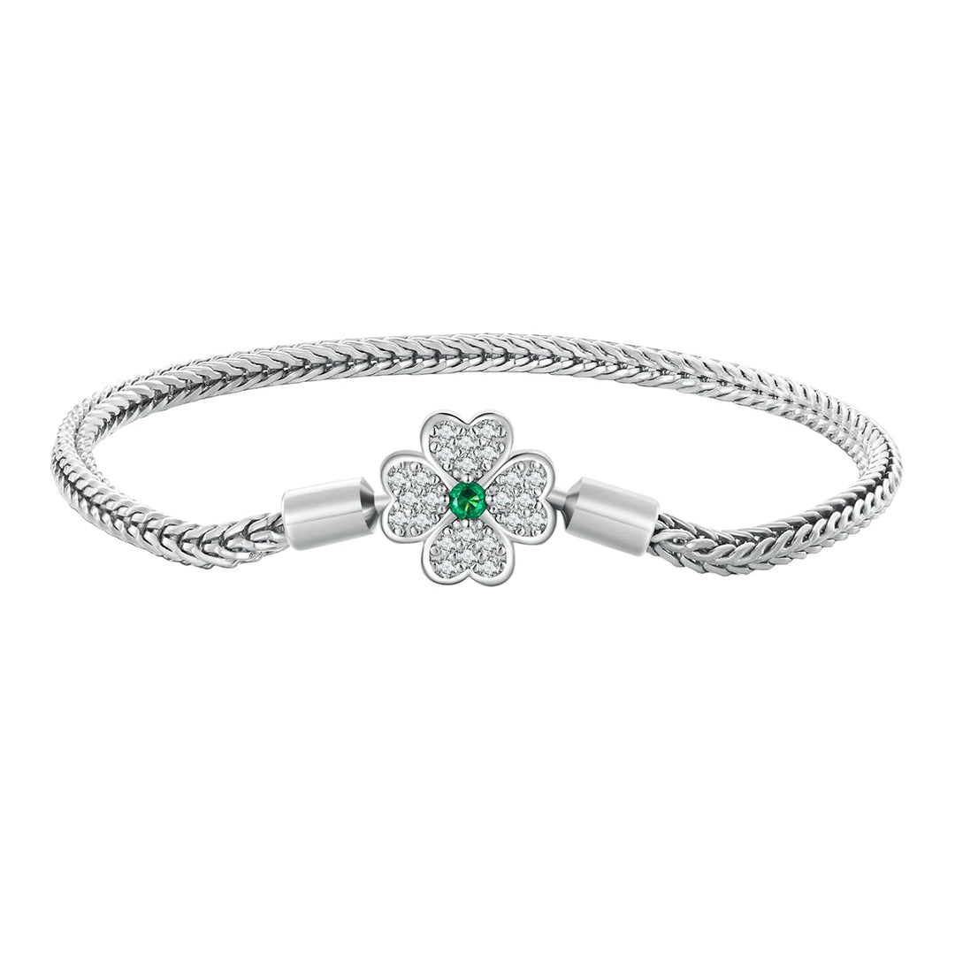 925 Sterling Silver Plated Platinum Bracelet with 3mm Rope for Women