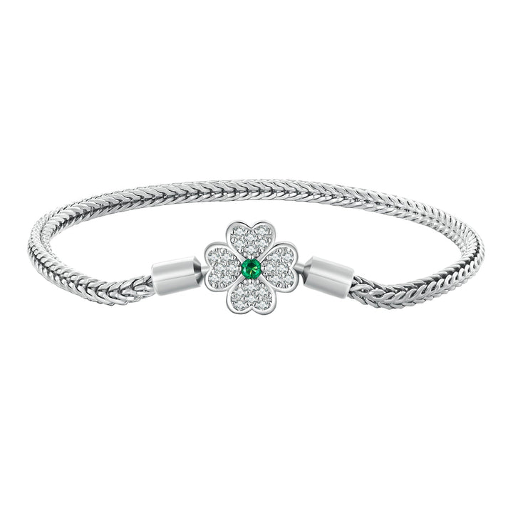 925 Sterling Silver Plated Platinum Bracelet with 3mm Rope for Women