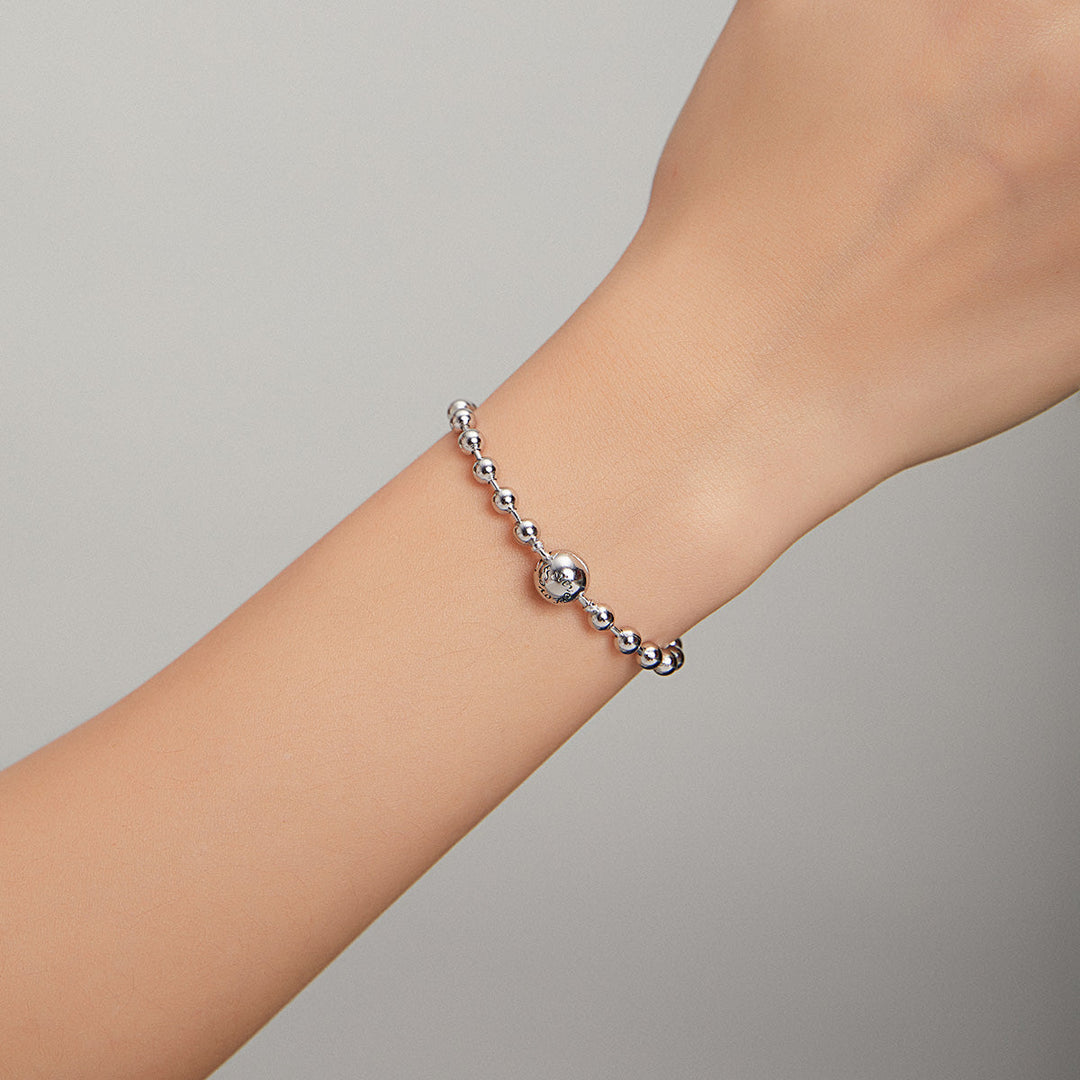 925 Sterling Silver Bracelet 17cm Oxidized &amp; Platinum Plated for Women