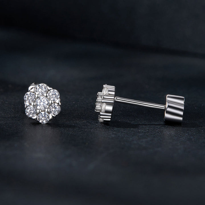 925 Sterling Silver Moissanite 0.15ct/0.027ct Earrings for Women