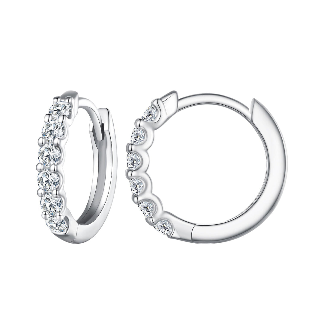 925 Sterling Silver 2.0mm Moissanite Earrings for Women