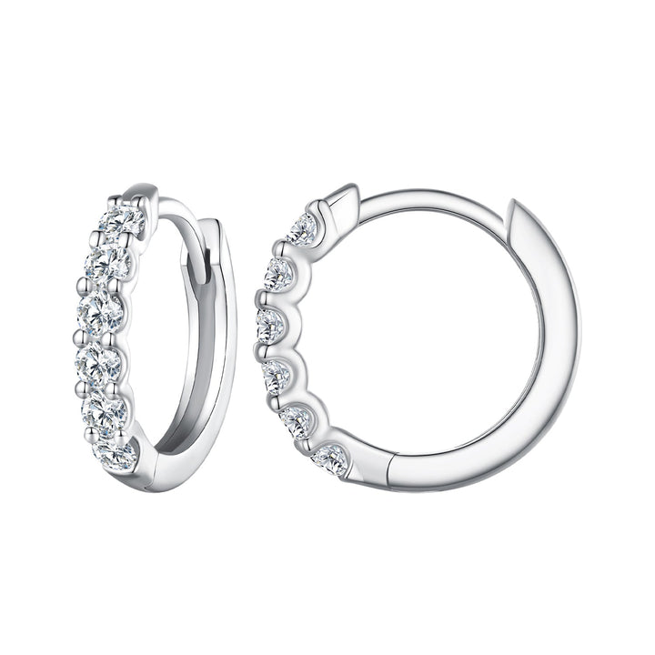 925 Sterling Silver 2.0mm Moissanite Earrings for Women