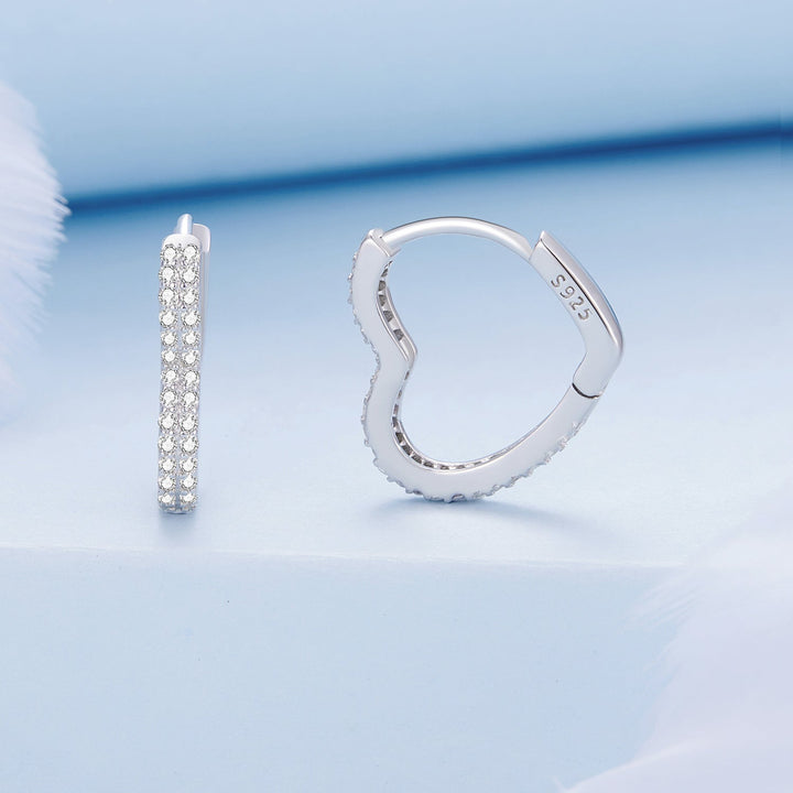 925 Sterling Silver Earrings with Cubic Zirconia in Platinum Finish