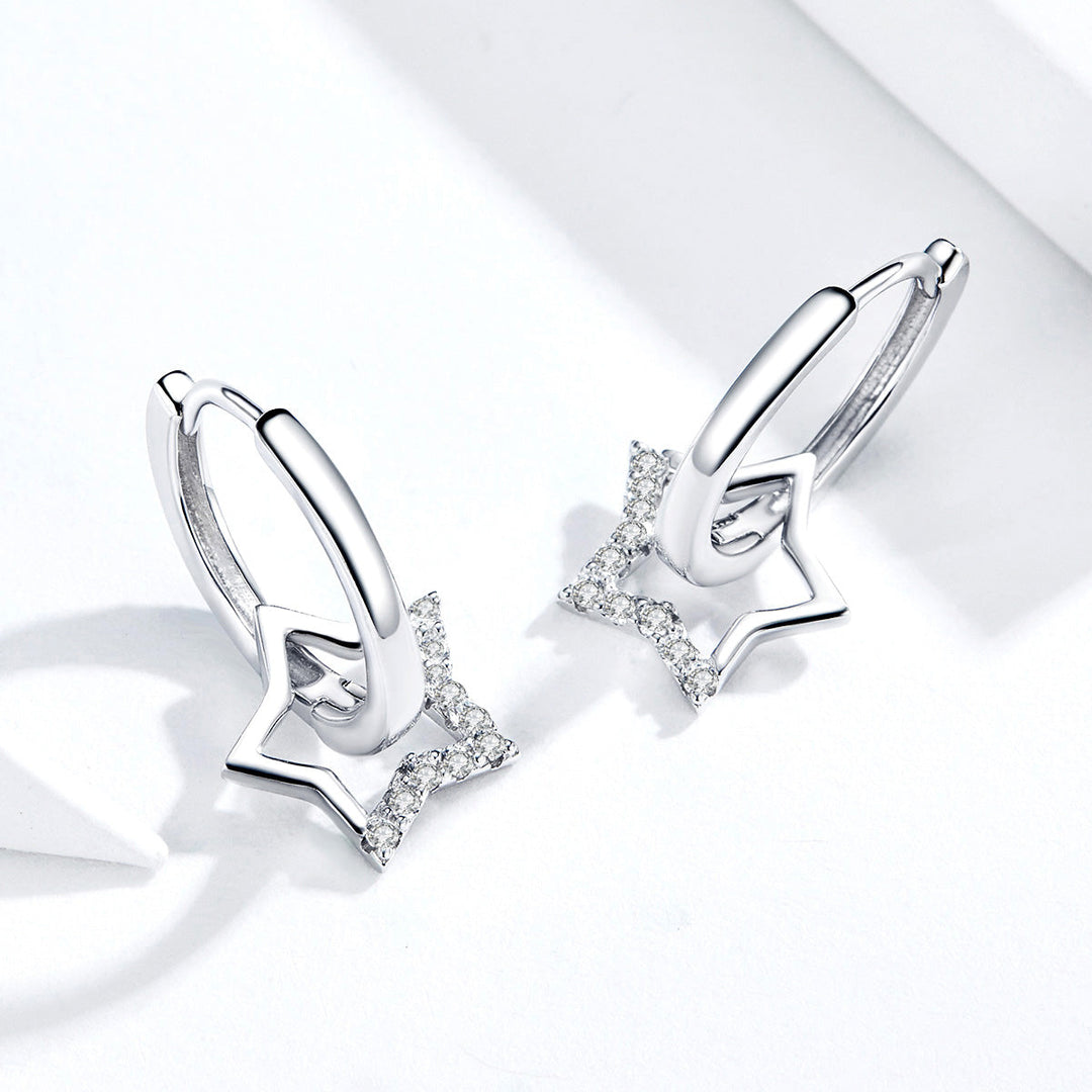 S925 Sterling Silver Plated Platinum CZ Earrings for Women