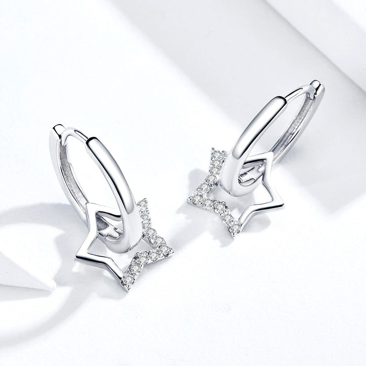S925 Sterling Silver Plated Platinum CZ Earrings for Women