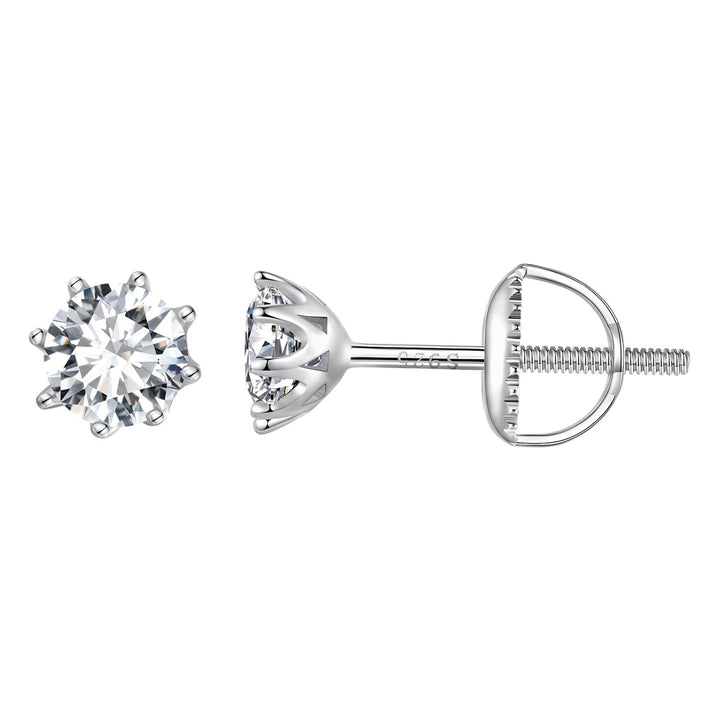 S925 Silver 0.5 Carat Moissanite Earrings 6.0mm for Women
