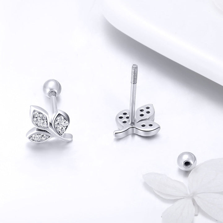 925 Sterling Silver Oxidized Pavé Setting CZ Earrings