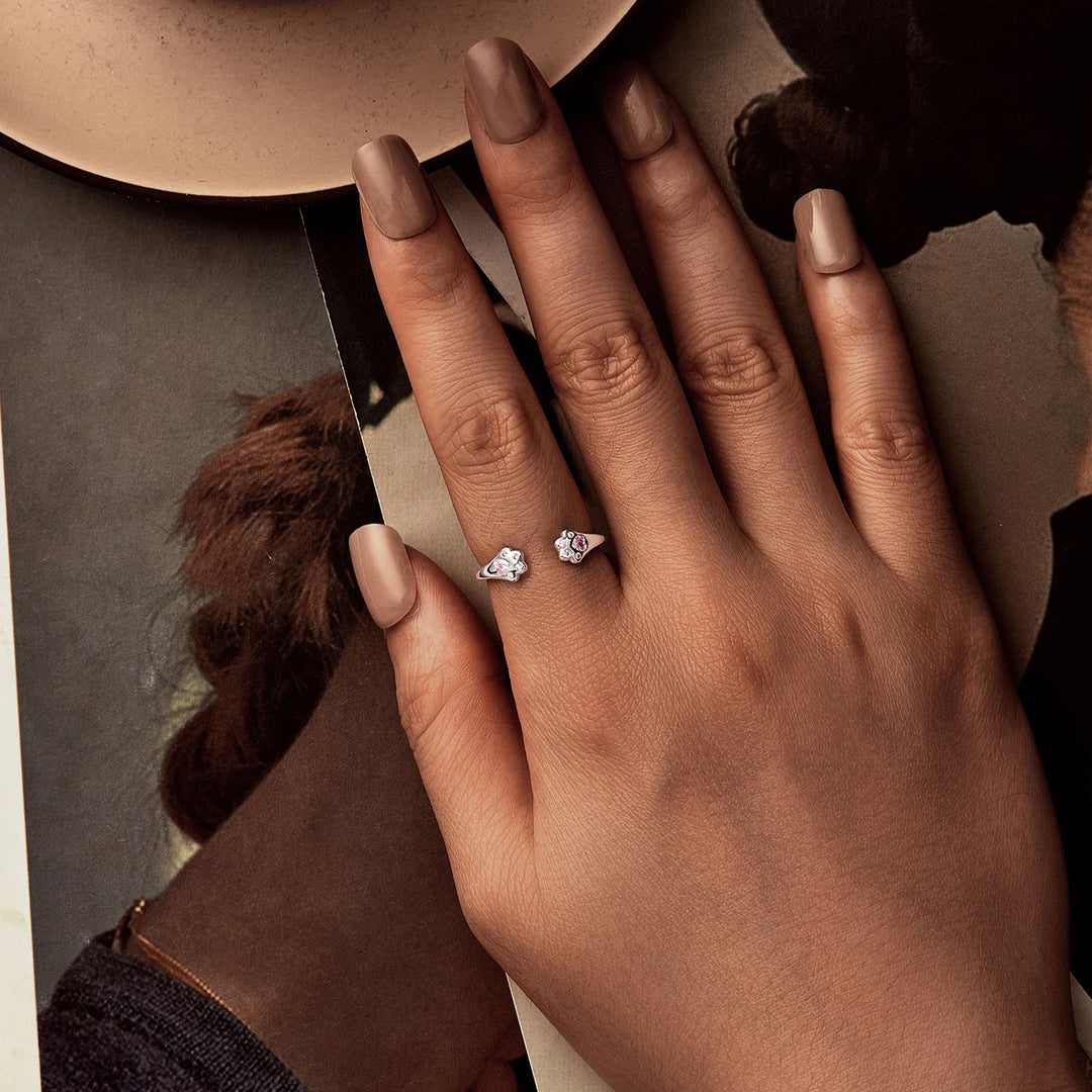 925 Sterling Silver White Gold Plated Pavé Setting CZ Ring