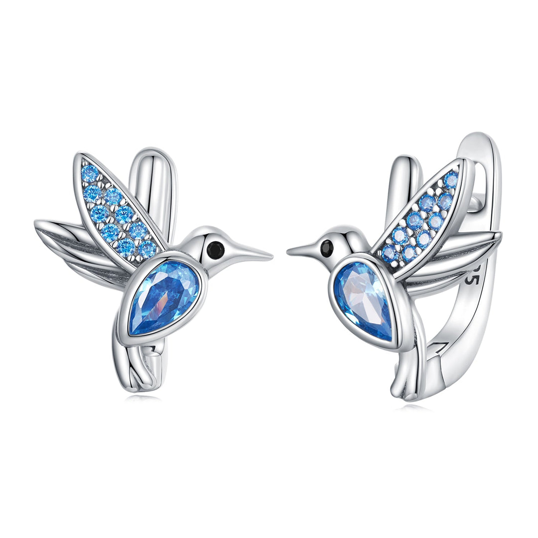 925 Sterling Silver Earrings with Pavé Setting and Oxidized Finish for Women