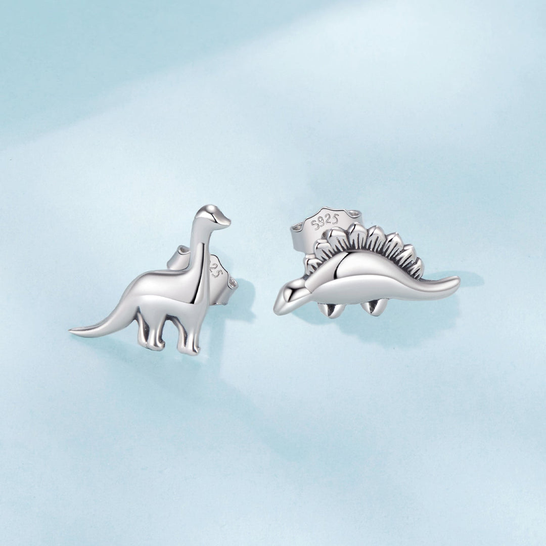 925 Sterling Silver Earrings with Oxidized Finish, 1.1*1cm &amp; 1.2*0.6cm for Women