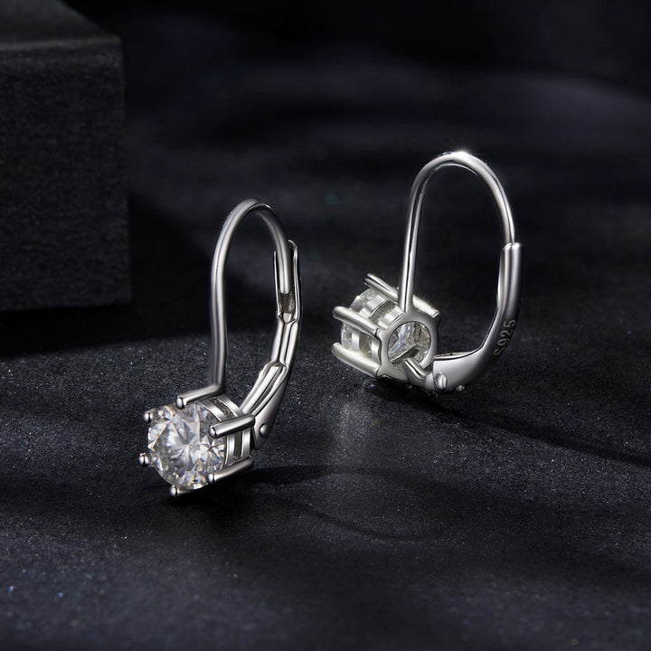 925 Sterling Silver 0.5 Carat Moissanite Earrings for Women