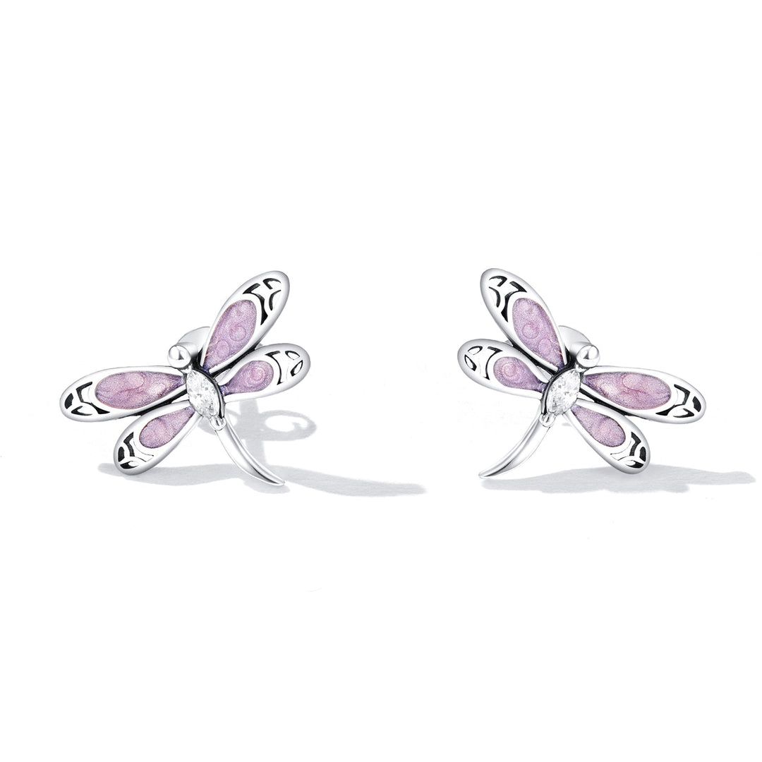925 Sterling Silver Enamel Process Earrings with Pavé Setting CZ for Women