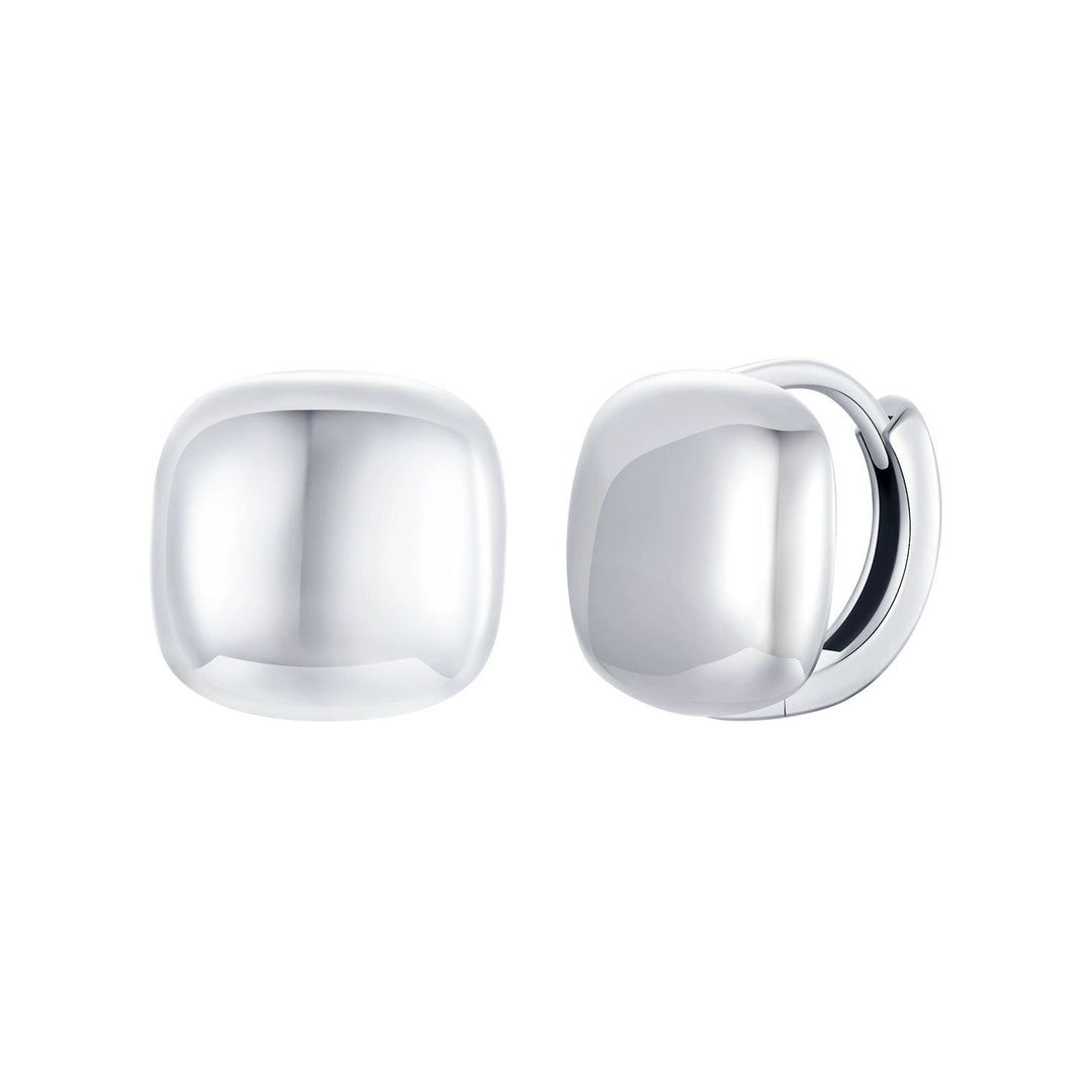 925 Sterling Silver Plated White Gold 10mm Earrings for Women
