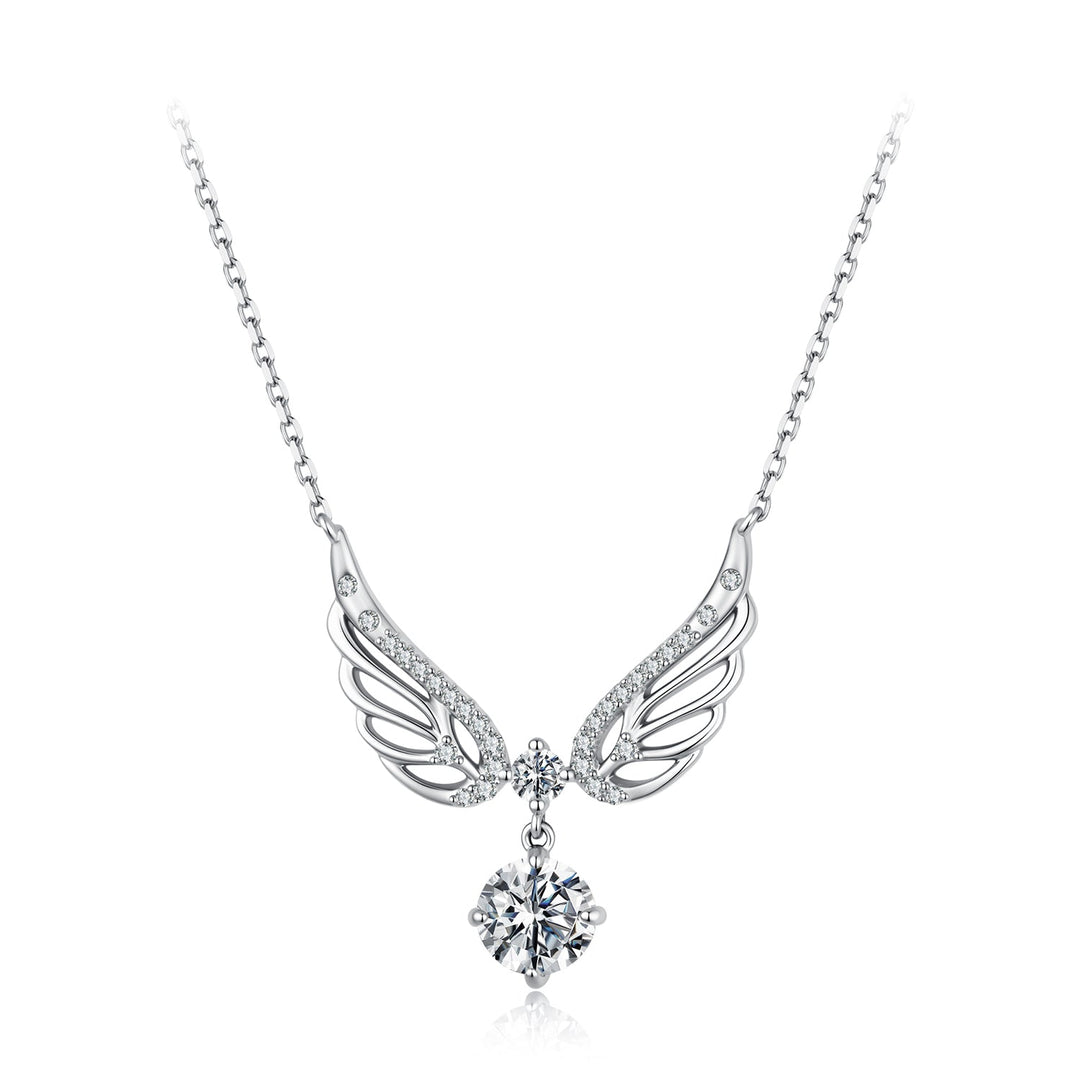 925 Sterling Silver White Gold Plated Moissanite 40+5cm Pavé CZ Pendant Necklace for Women