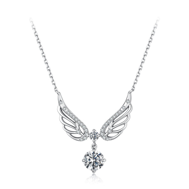925 Sterling Silver White Gold Plated Moissanite 40+5cm Pavé CZ Pendant Necklace for Women