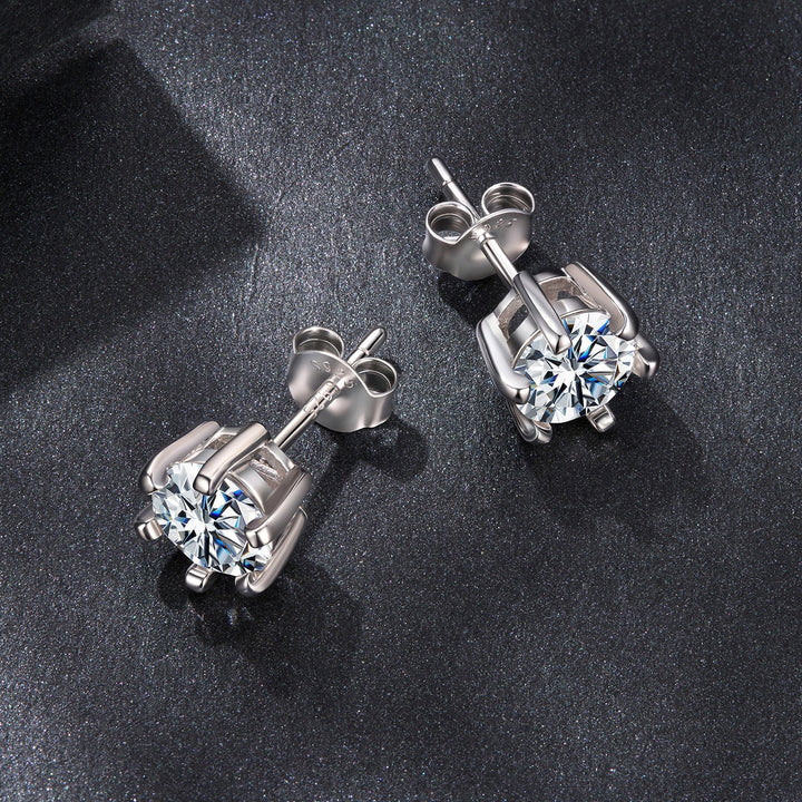 925 Sterling Silver 0.65 Carat Moissanite Earrings for Women