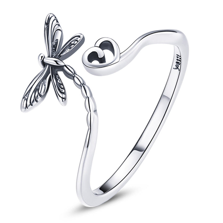 925 Sterling Silver Dragonfly Ring for Women