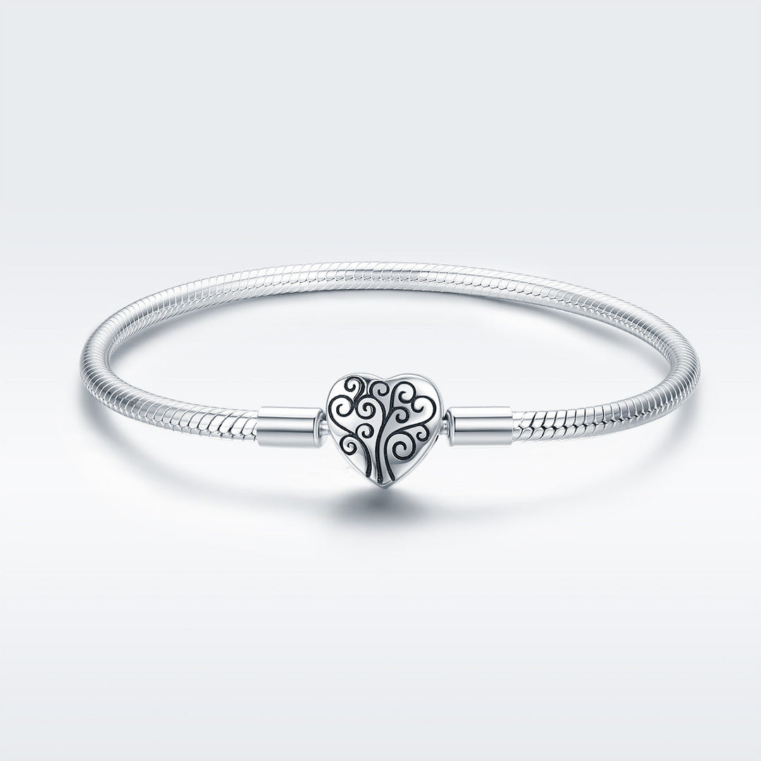 SCB 925 Sterling Silver Bracelet in Classic Style, Size 17.0 for Women