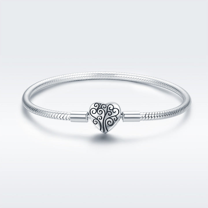 SCB 925 Sterling Silver Bracelet in Classic Style, Size 17.0 for Women