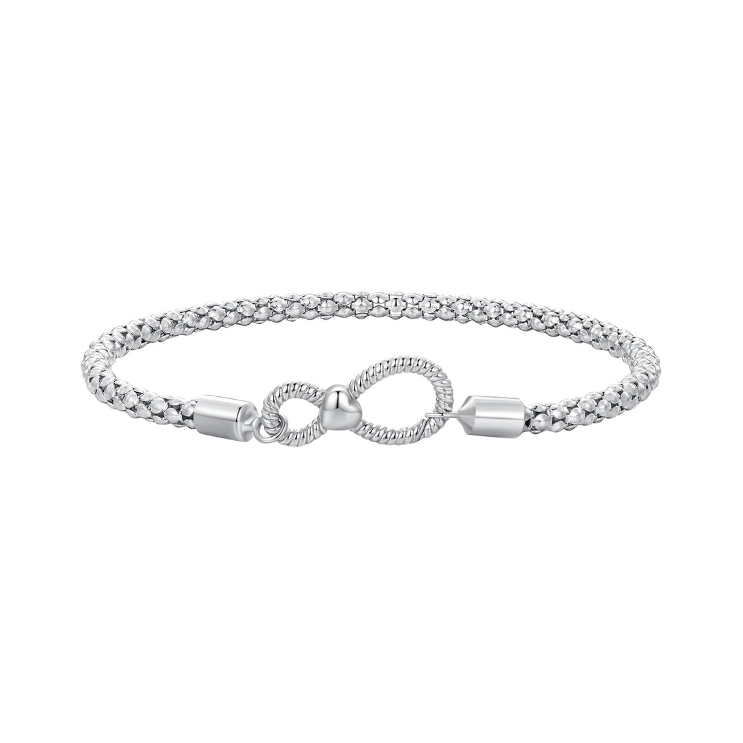 925 Sterling Silver Infinity Love Bracelet for Women - Size 17.0