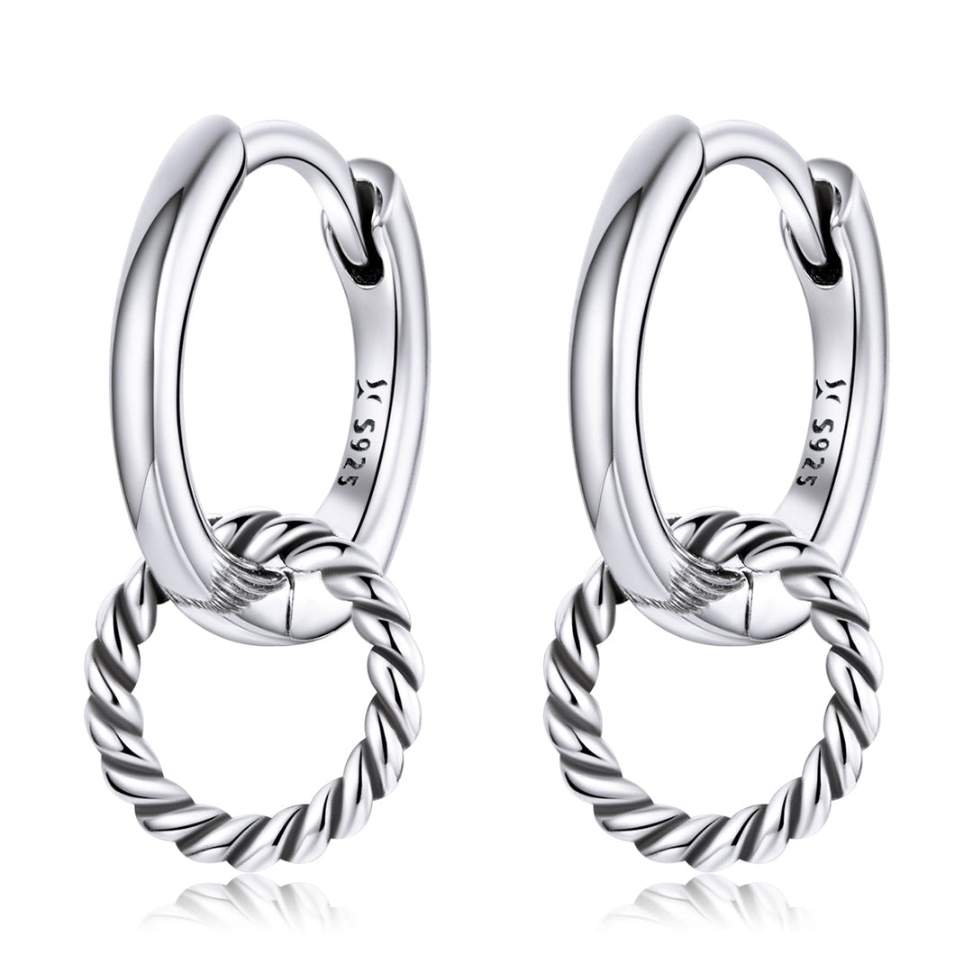 925 Sterling Silver &amp; Oxidized Silver Earrings for Women