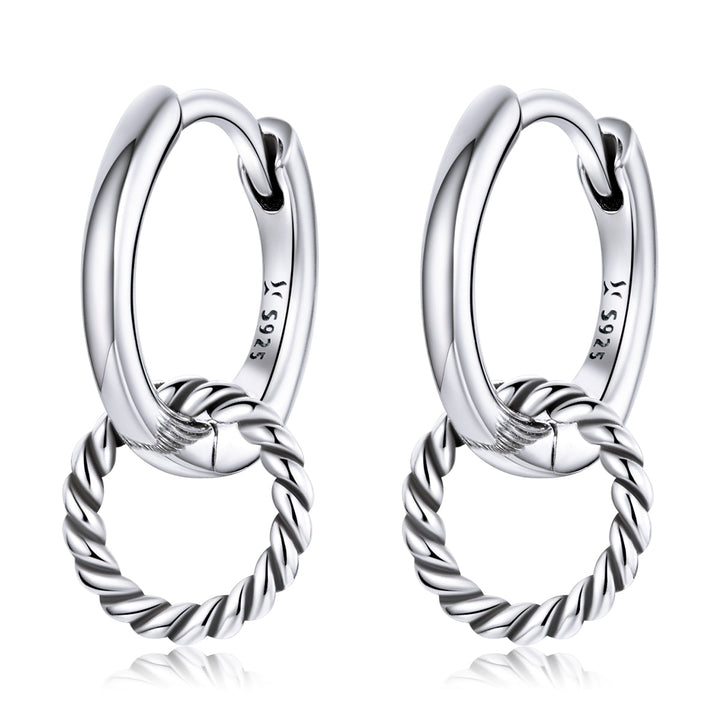 925 Sterling Silver &amp; Oxidized Silver Earrings for Women