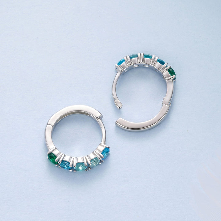 925 Sterling Silver Earrings with White Gold Plating and CZ for Women