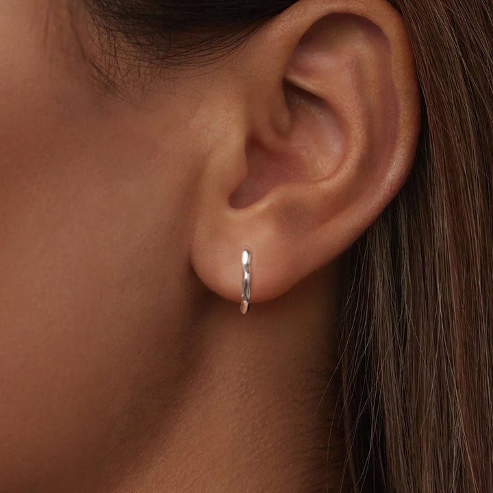 925 Sterling Silver Earrings with Oxidized Finish - 1.4x0.2cm for Women