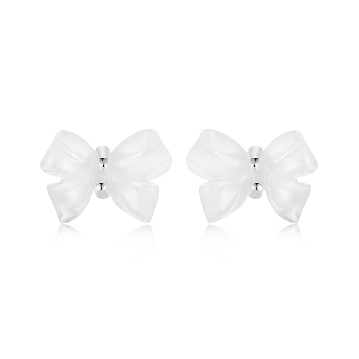 925 Sterling Silver Earrings for Women, 0.8*1.1cm, Plated White Gold