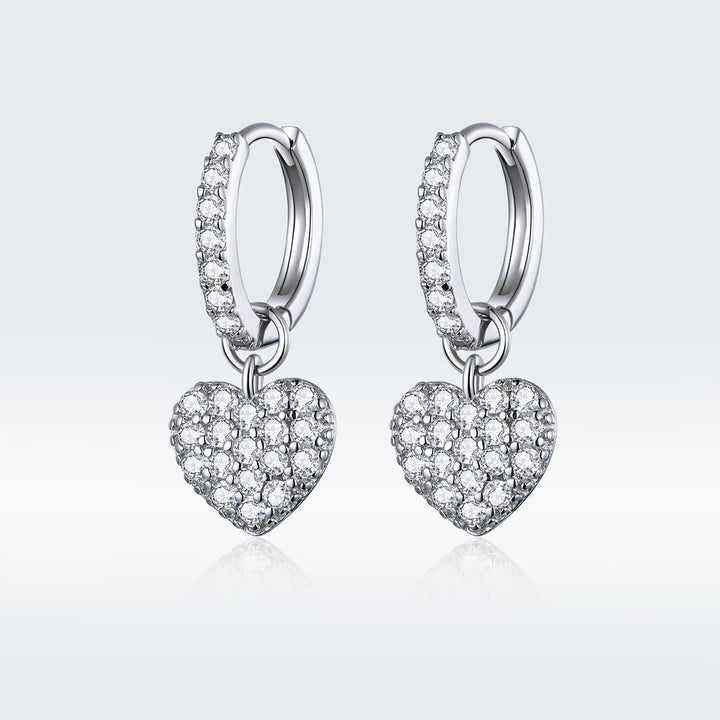 925 Sterling Silver CZ Pavé Setting Earrings for Women