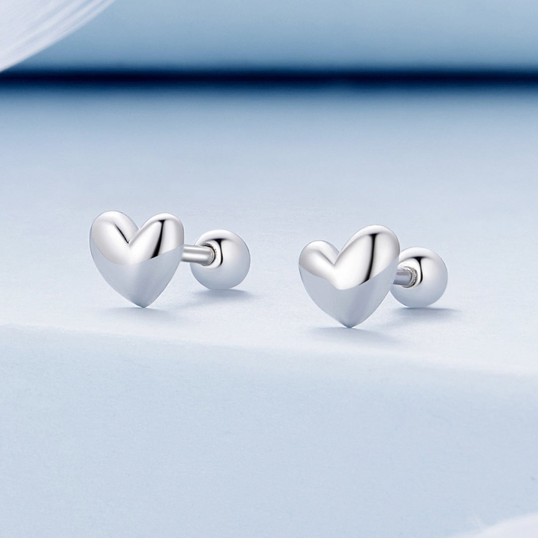 925 Sterling Silver Plated Platinum 5mm Earrings for Women