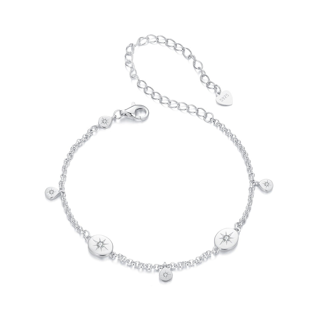 925 Sterling Silver &amp; Plated White Gold CZ Bracelet