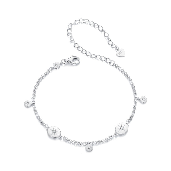925 Sterling Silver &amp; Plated White Gold CZ Bracelet