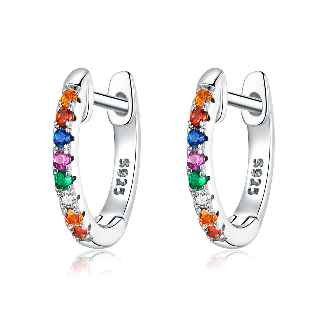 S925 Sterling Silver Earrings with CZ Pave Setting